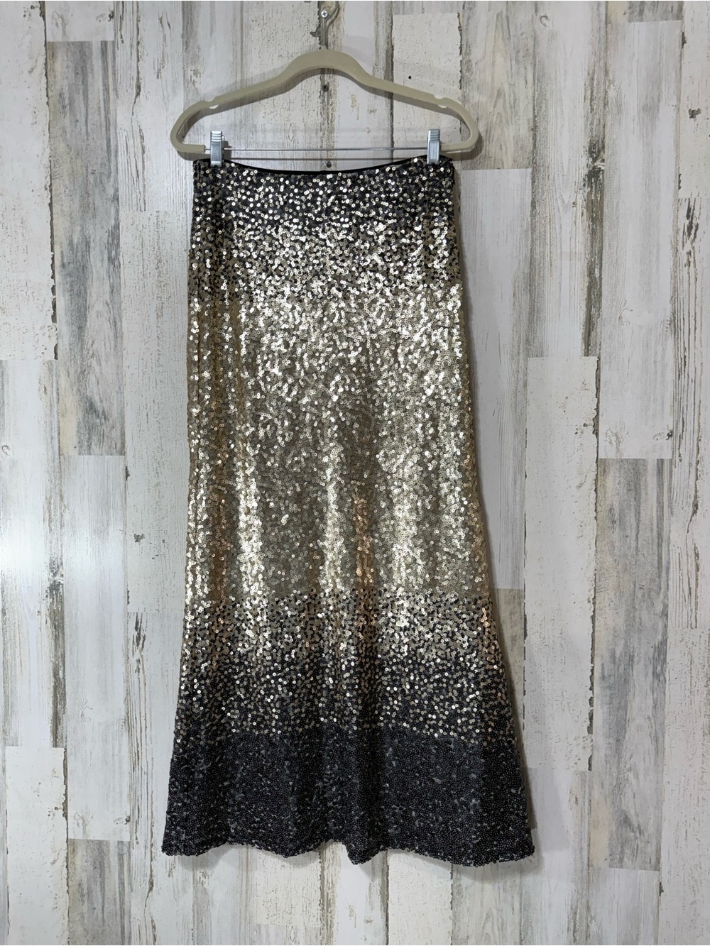 VENUS Gold and Black Ombre Sequin Maxi Skirt